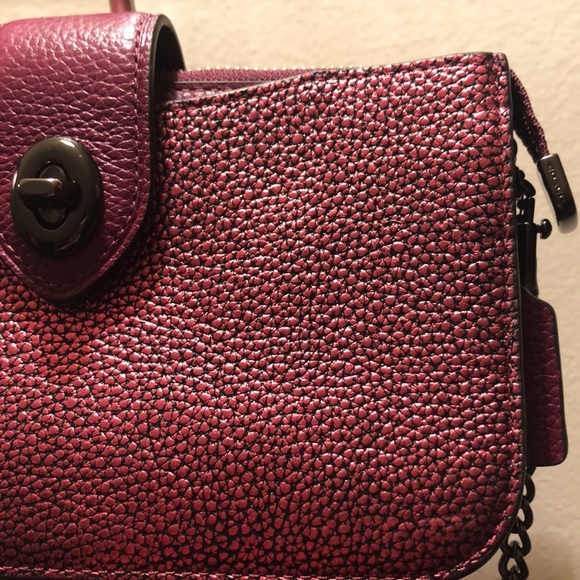 Authentic Coach Metallic Crossbody! Worn once! Gunmetal hardware! - Picture 8 of 11